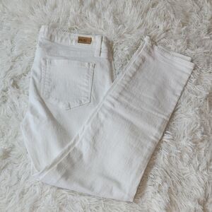 Paige Kylie Crop Women's White Jeans 98% Cotton